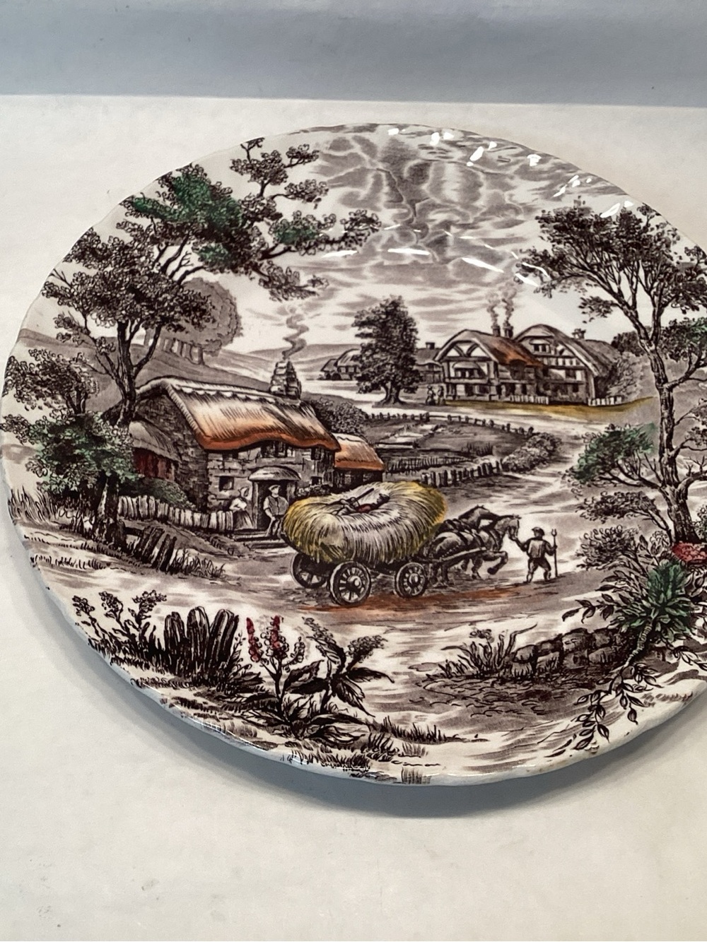 Vintage Yorkshire Staffordshire Ironstone Dinner Plate 9.75" Transfer Ware
